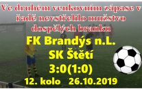 Mlha doprovázela zápas mužstva dospělých v Brandýse n.L. Utkání dvou sousedů v tabulce lépe zvládli domácí a v tabulce se dostali o 2 body před naše mužstvo, které se potýká s obrovskou marodkou.