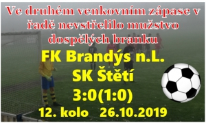 Mlha doprovázela zápas mužstva dospělých v Brandýse n.L. Utkání dvou sousedů v tabulce lépe zvládli domácí a v tabulce se dostali o 2 body před naše mužstvo, které se potýká s obrovskou marodkou.