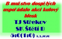 Ještě v neděli ráno mělo mít B mužstvo dospělých volno. Pak však přišla nabídka zahrát si přátelák s týmem hrající I. A Třídu. Přijali jsme a karavana vyrazila do Děčína na umělou trávu. 