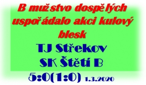 Ještě v neděli ráno mělo mít B mužstvo dospělých volno. Pak však přišla nabídka zahrát si přátelák s týmem hrající I. A Třídu. Přijali jsme a karavana vyrazila do Děčína na umělou trávu. 