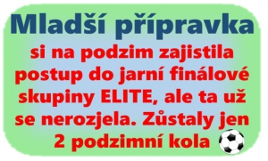 Mladší přípravka sehrála na podzim 8 mistrovských zápasů. 