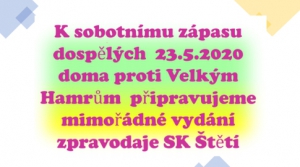  Konečně jsme se dočkali.   Už v sobotu 23.5.2020 se hraje ve Štětí fotbal