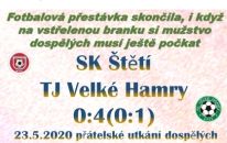 Vysoká porážka mužstva dospělých, která se rodila v poslední části zápasu. Pochvalu zaslouží oba naši brankáři, který nás v mnoha případech ještě svými bravurními zákroky podrželi.