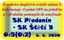 B mužstvo dospělých ani ve 2. zápase turnaje OFS v řadě neinkasovalo.  