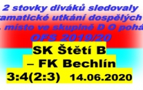 Dramatické utkání viděli v nedělní podvečer diváci na hřišti ve Štětí. 3 penalty, 7 branek a ještě kdyby naše mužstvo v závěru vyrovnalo, tak to bylo okořeněno i pokutovými kopy. 