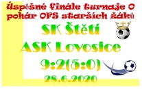 Sezónu zakončili starší žáci skvěle a vítězstvím v turnaji O pohár OFS potvrdili,že 1. místo v okresním přeboru jim patří právem.Trenér mužstva Miloslav Hromy děkuje všem hráčům za celoroční dobře odvedenou tréninkovou práci a za výborné výkony v zápasech