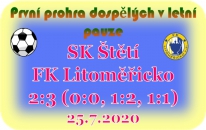 Jako v hokeji se hrál přátelský zápas dospělých. Na třetiny. Ve 2. jsme se ujali vedení, ale hosté rychle vyrovnali a pak už jsme jen neúspěšně dotahovali.
