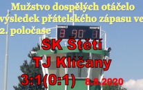 Než se mužstvo dospělých rozkoukalo, tak prohrávalo 1:0. Na vyrovnání se čekalo do 2. poločasu. 