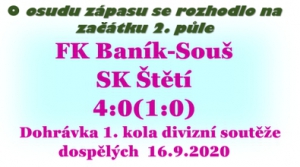 Kromě 4 branek si mužstvo dospělých přivezlo domů vyloučeného  a k tomu 2 zraněné