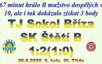 Až 2 branky Daniela Lisce v posledních 15 minutách zápasu rozhodly o výhře B mužstva dospělých