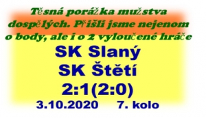 Do Slaného jsme odjížděli s odhodláním přivést nějaké ty body. Domů jsme přijeli bez nich a zklamáni z toho, že se naplnily naše obavy z toho jak bude hlavní rozhodčí utkání řídit.