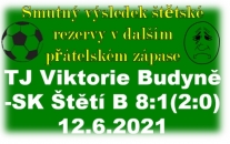 Ve 2. poločase B mužstvo dospělých vyhořelo a v Budyni v přátelském utkání 6x inkasovalo. 