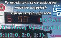 O čisté konto přišlo mužstvo dospělých v přátelském zápase až v úplném závěru.