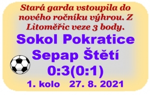 Autorem první branky staré gardy v novém ročníku byl Jiří Vokoun a přispěl k výhře 3:0 v 1.kole.