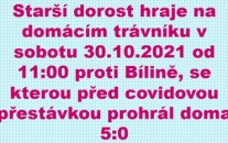 Starší dorost před týdnem po dobrém výkonu ve 2. poločase přestřílel rezervu Roudnické fotbalové farmy a a v dalším kole chce vítězství potvrdit doma proti Bílině..