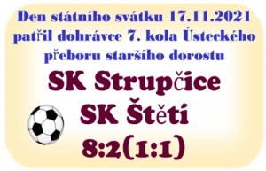 Starší dorostenci na závěr podzimní části prohráli ve Strupčicích. Propadli ve 2. poločase, kdy inkasovali 7 branek.