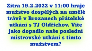 Zimní příprava pokračuje dalším přátelským zápasem s účastníkem Ústeckého přeboru.