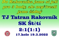 Nepovedený výkon mužstva dospělých na hřišti posledního celku tabulky. Rozhodla branka vstřelená 10 minut před koncem.