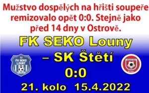 Střelecké náboje jsme zapomněli doma. Mužstvo dospělých přivezlo bod z Loun a v tabulce se 31 body udrželo na 8. místě.
