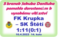 Dorostenci střelecky ožili až po změně stran, kdy nastříleli 10 branek. Králem se stal Jakub Daniluk