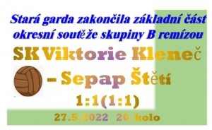 Stará garda skončila na 2. místě skupiny B okresní soutěže.  Nyní ji čeká zápas o 3. místo okresního přeboru s 2. mužstvem skupiny A. Nejlepším střelcem byl Pavel Čermák se 7 brankami.