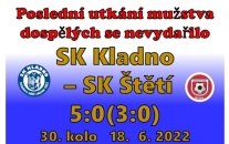 Na Kladně jsme v dosavadní historii odehráli 13 mistrovských zápasů. Ani v jednom z nich jsme nedokázali vyhrát. Platilo to i dnes.  Škoda vysoké porážky, ale na druhou stranu patří mužstvu za celoroční výkony a 7. místo velké poděkování.