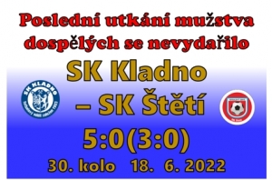 Na Kladně jsme v dosavadní historii odehráli 13 mistrovských zápasů. Ani v jednom z nich jsme nedokázali vyhrát. Platilo to i dnes.  Škoda vysoké porážky, ale na druhou stranu patří mužstvu za celoroční výkony a 7. místo velké poděkování.