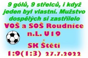 Přátelské utkání mužstva dospělých proti dorostencům U19 VOŠ a SOŠ Roudnice n.L. 
