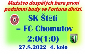 Výhra mužstva  dospělých  nad vedoucím celkem tabulky. Hráči bojovali celých 90 minut a po dobrém výkonu zaslouženě získali  3 body.