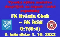 Střelecké hody mužstva dospělých v dalekém Chebu. Řádil Jiří Vokoun autor 4  branek. Do vedení jsme šli hned z prvního útoku. Štětší fanoušci, kteří se na zápas vydali, výletu nelitovali.