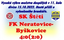 Těžký soupeř čekal mužstvo dospělých v 11. kole Fortuna Divize. V posledních kolech se mu daří, ale ve Štětí poprvé pod vedením Pavla Janečka prohrál.  
