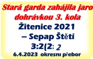 Stará garda 2x vedla. Domácím se podařilo vždy vyrovnat a po změně stran vstřelit vítěznou branku. Na hřišti vedoucího celku tabulky jsme po dobrém výkonu byli blízko bodu.