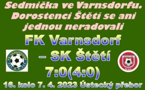 Ani bojovný výkon mužstva dorostu na do dobrý výsledek nestačil.