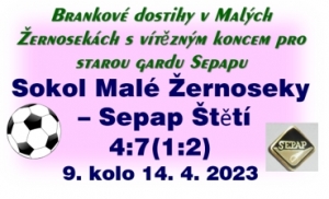 O 7 branek vstřelených mužstvem Sepapu se postaralo 6 hráčů a tým se na 2 body přiblížil Litoměřicku.