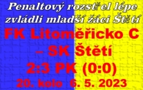 Mužstva mladších žáků se přetahovala ve vedení, aby nakonec zápas skončil remízou a o bodu navíc rozhodovaly penalty.