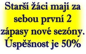 V první zápase starší žáci nebodovali, dokonce nevstřelili ani branku. Vynahradili si to o 3 dny později když porazili Straškov/Dušníky