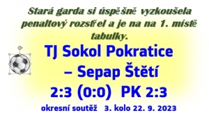 Stará garda byla blízko zisku 3 bodů. Domácí vyrovnali na 2:2  v nastaveném čase.