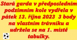 Hned v úvodních minutách šla stará garda do mínusu. Hosté kladli velký odpor a na obrat ve vývoji utkání jsme se hodně nadřeli.   
