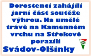 TJ Svádov-Olšinky – SK Štětí 3:5(3:2) 17. 3. 2024  14.kolo I. A Třída dorostu