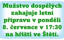 Kromě tréninků čeká mužstvo dospělých před začátkem podzimní části 5 přípravných a 1 pohárový zápas.  Na závěr se můžete ještě vrátit do minulého ročníku.