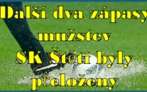 Počasí nepřeje a tak si 2 naše mužstva přeložila zápasy na lepší časy