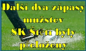 Počasí nepřeje a tak si 2 naše mužstva přeložila zápasy na lepší časy